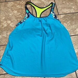 Aqua Blue Racerback Size  Medium Swim Tank Separate Spring SummerBeach Pool